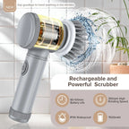 Magic Brush Cordless Spin Scrubber Electric Rechargeable with 5-in-1 Brush Heads for Deep Clean in Bathroom Kitchen Tile Grout